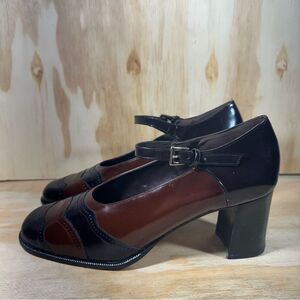 Clifford & Wills Black and Brown Mary Jane Heels Women’s Size 10